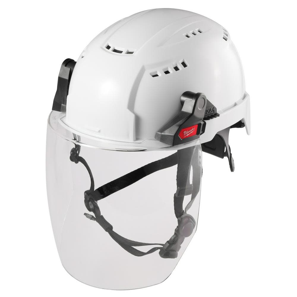 Milwaukee BOLT Full Face Shield Clear Dual Coat Lens Compatible with Safety Helmet No Brim - Ascmtools