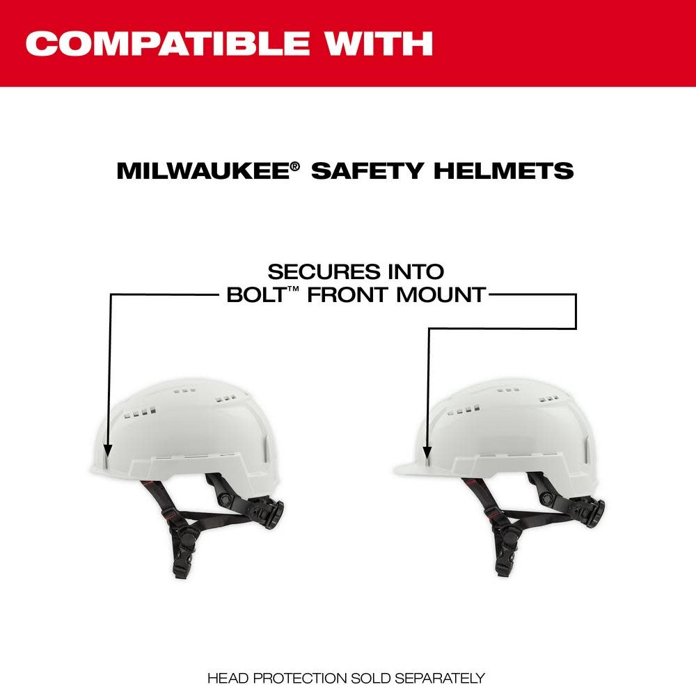 Milwaukee BOLT Eye Visor Clear Dual Coat Lens Compatible with Safety Helmets - Ascmtools