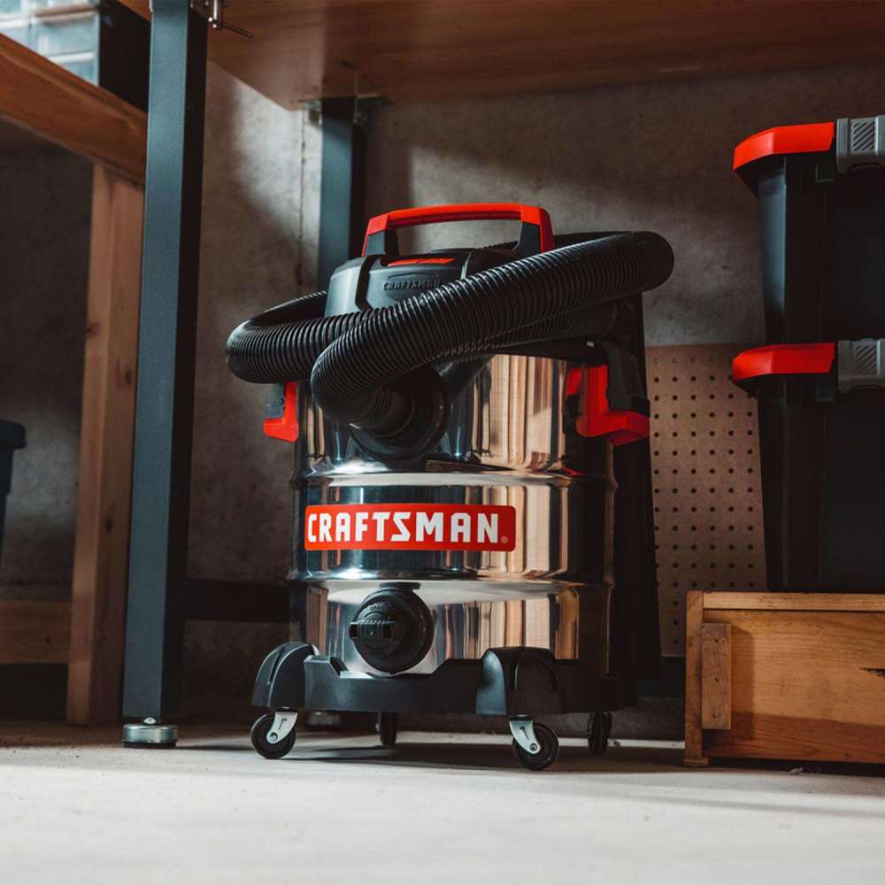 Craftsman Wet/Dry Vacuum 10 Gallon 120V 6HP Peak Stainless Steel - Ascmtools