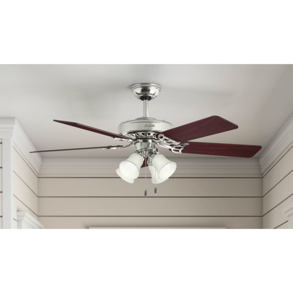 Hunter Fan Studio Series Ceiling Fan 52″ Brushed Nickel Cherry - Ascmtools