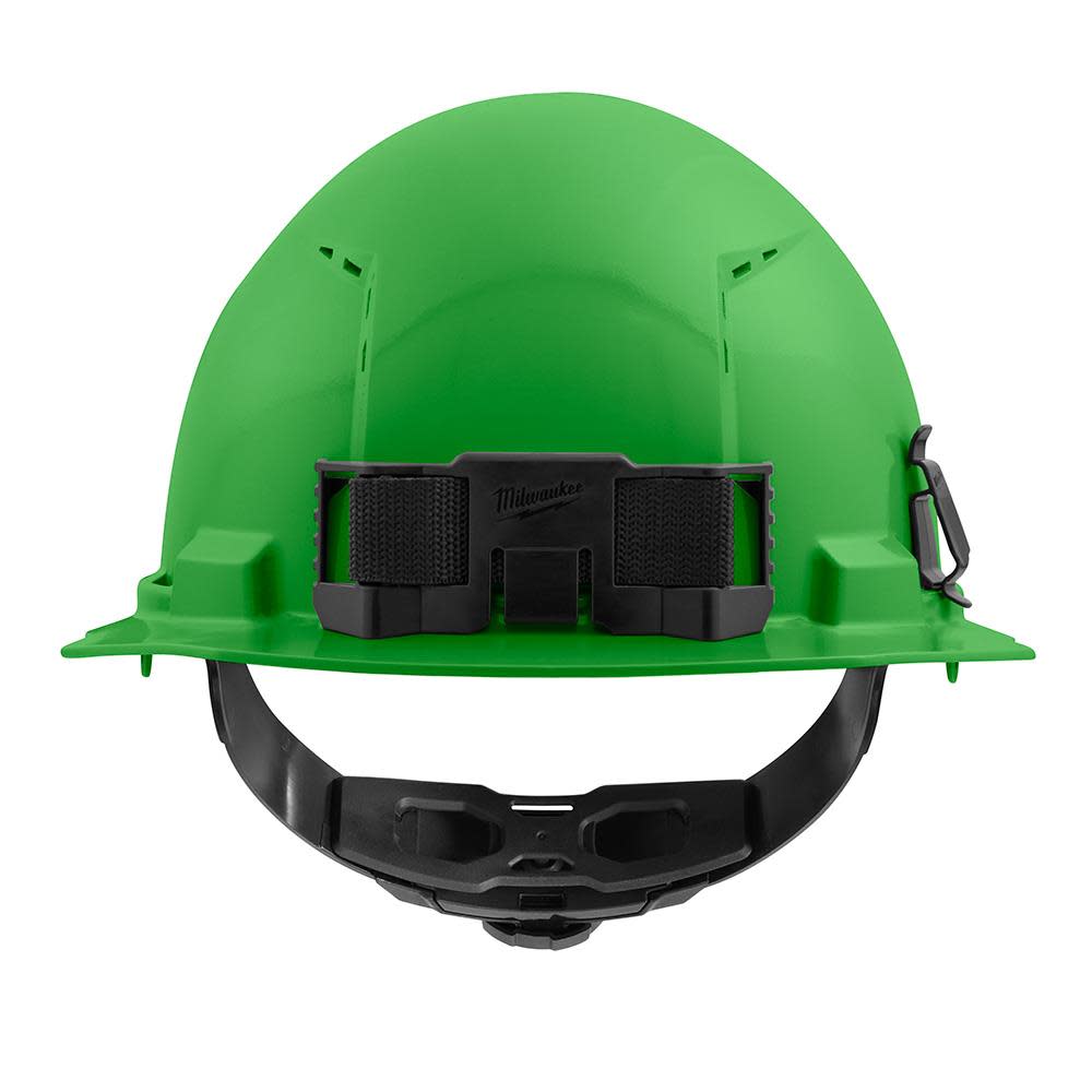 Milwaukee Hard Hat Green Front Brim Vented with 4pt Ratcheting Suspension Type 1 Class C - Ascmtools