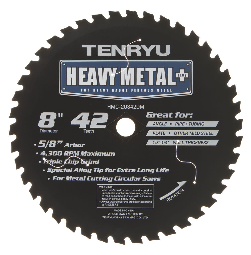 Tenryu Heavy Metal Plus 8″ x 42T 5/8″ Arbor - Ascmtools