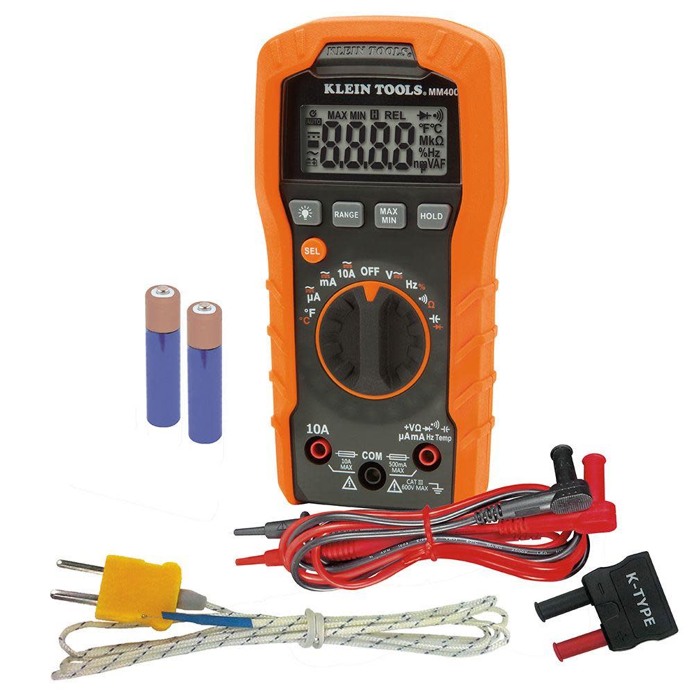 Klein Tools Digital Multimeter Auto-Range 600V - Ascmtools