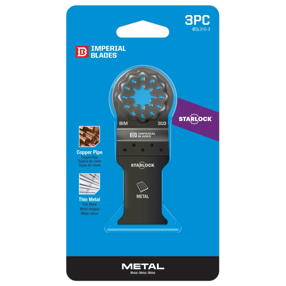 Imperial Blades IBSL310-3 Starlock 1-3/16″ Standard Thin Metal Blade 3PC - Ascmtools