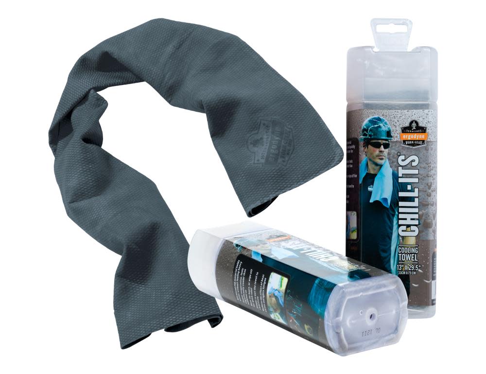 Ergodyne Chill-Its 6602 Evaporative Cooling Towel – Black - Ascmtools