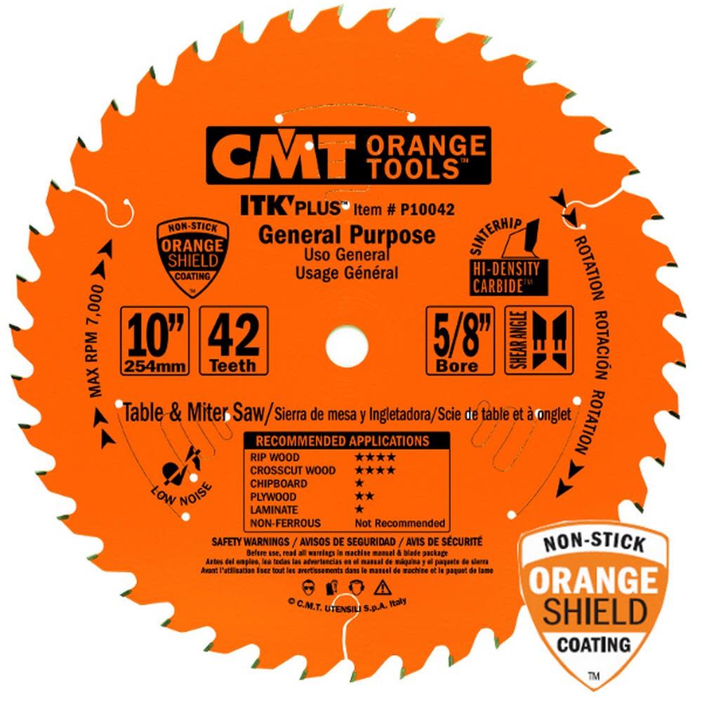 CMT 10In x 42Tooth ITK Plus Saw Blade - Ascmtools