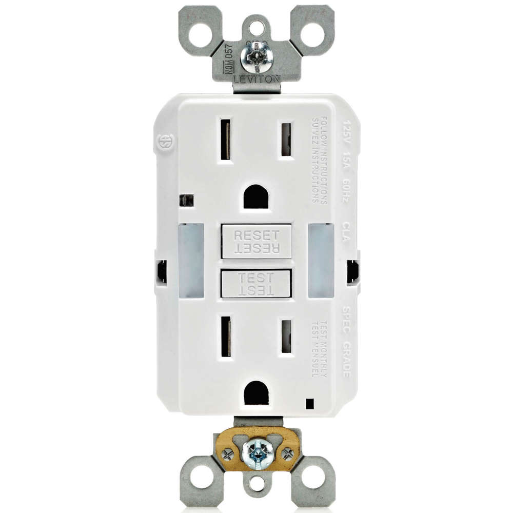Leviton SmartlockPro GFCI Outlet 15A 125V Duplex White NEMA 5-15R - Ascmtools