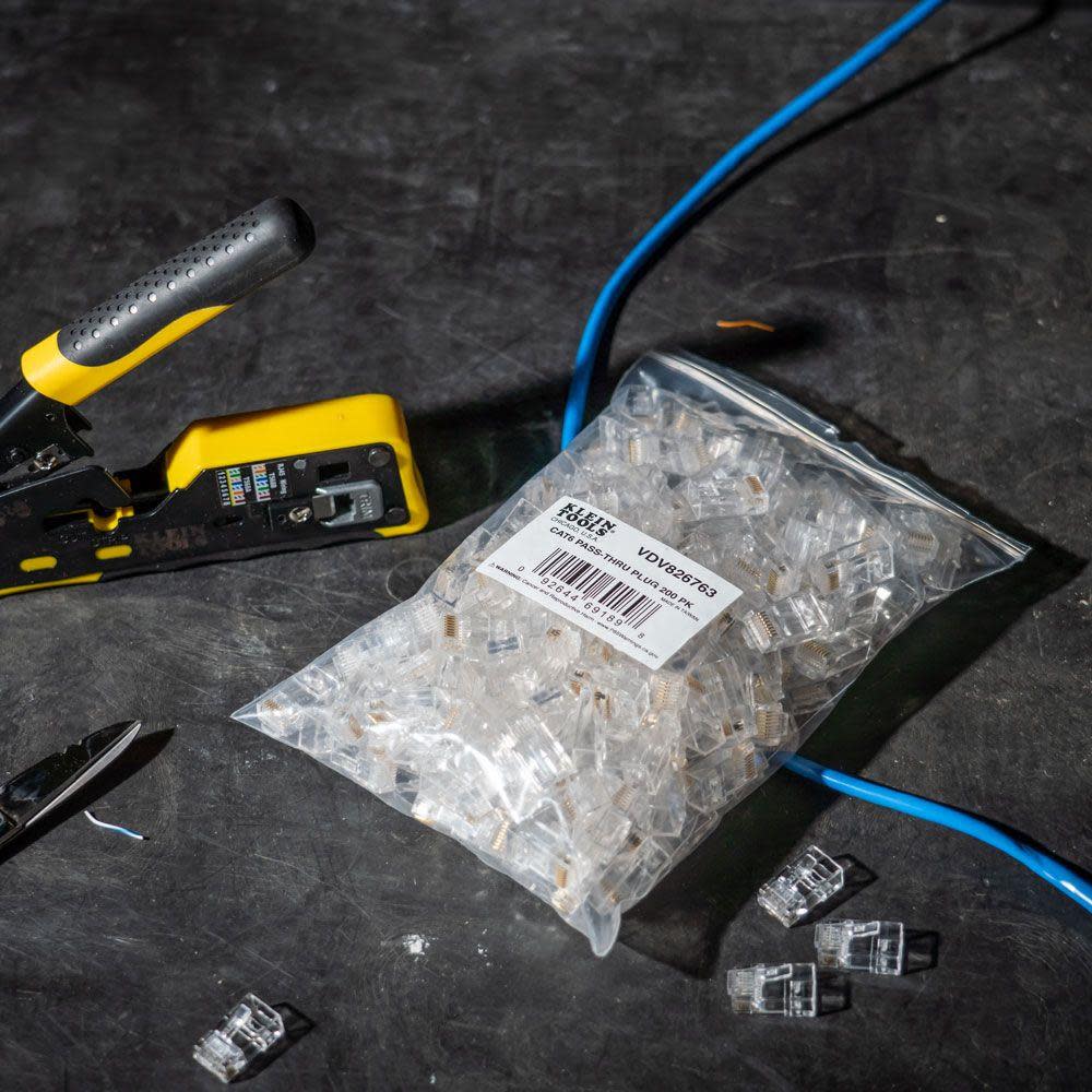 Klein Tools Pass-Thru Data Plug CAT6 200 Pk - Ascmtools