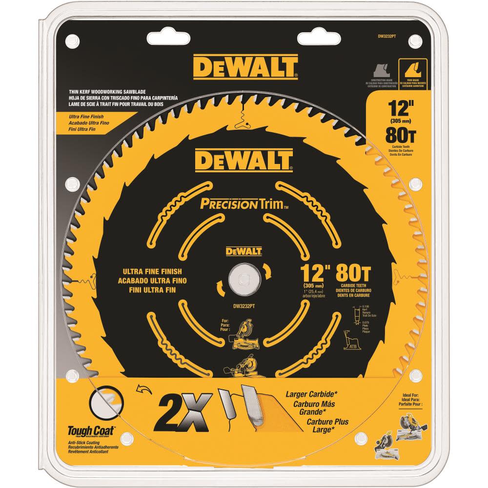 DEWALT 12-in 80T Fine Crosscutting Saw Blade - Ascmtools