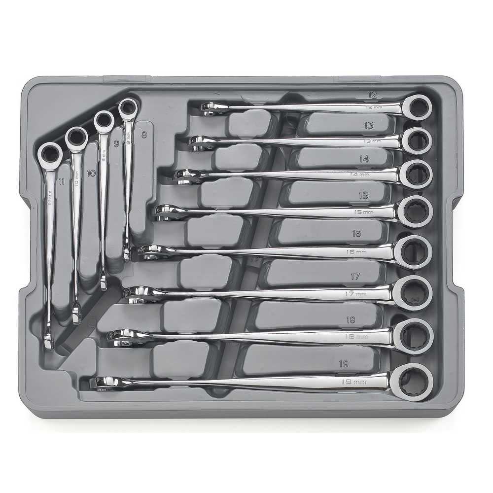 GEARWRENCH 12 Pc XL X-Beam Metric Combination Ratcheting Wrench Set - Ascmtools