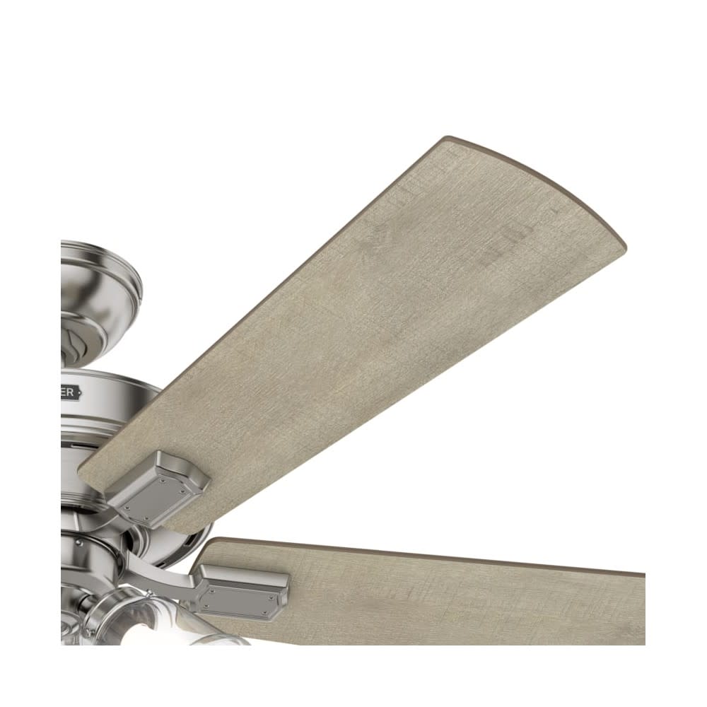 Hunter Fan Crestfield Ceiling Fan 52″ Nickel Bleached Grey Pine - Ascmtools