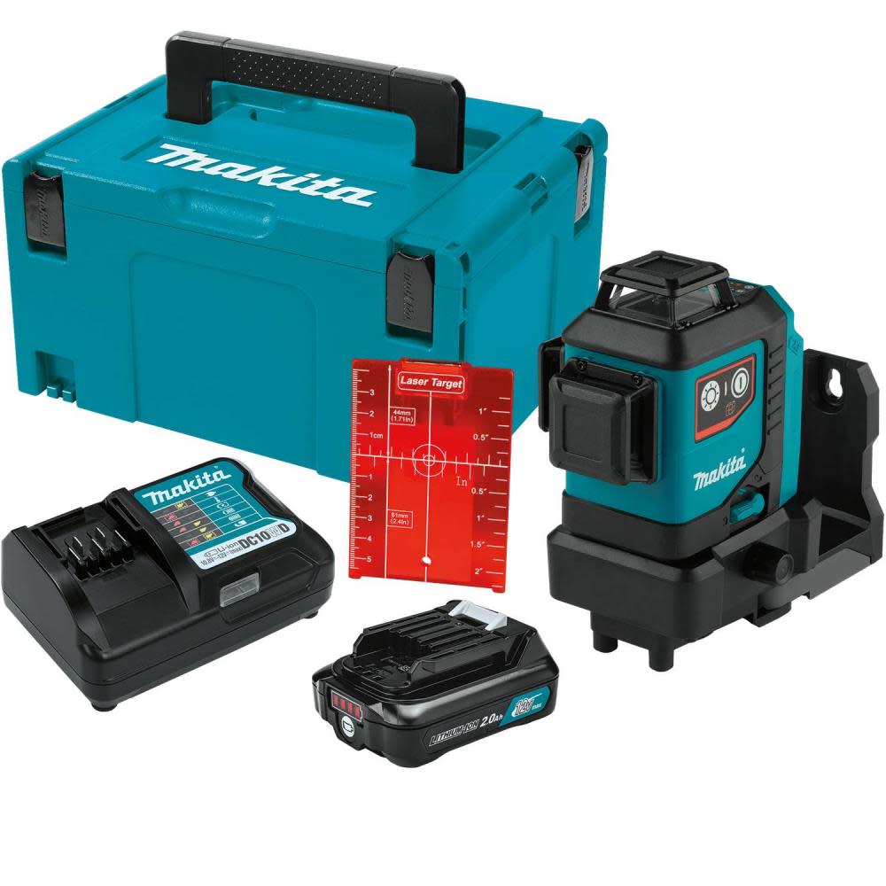 Makita 12V max CXT Self Leveling 360 3 Plane Red Laser Kit - Ascmtools