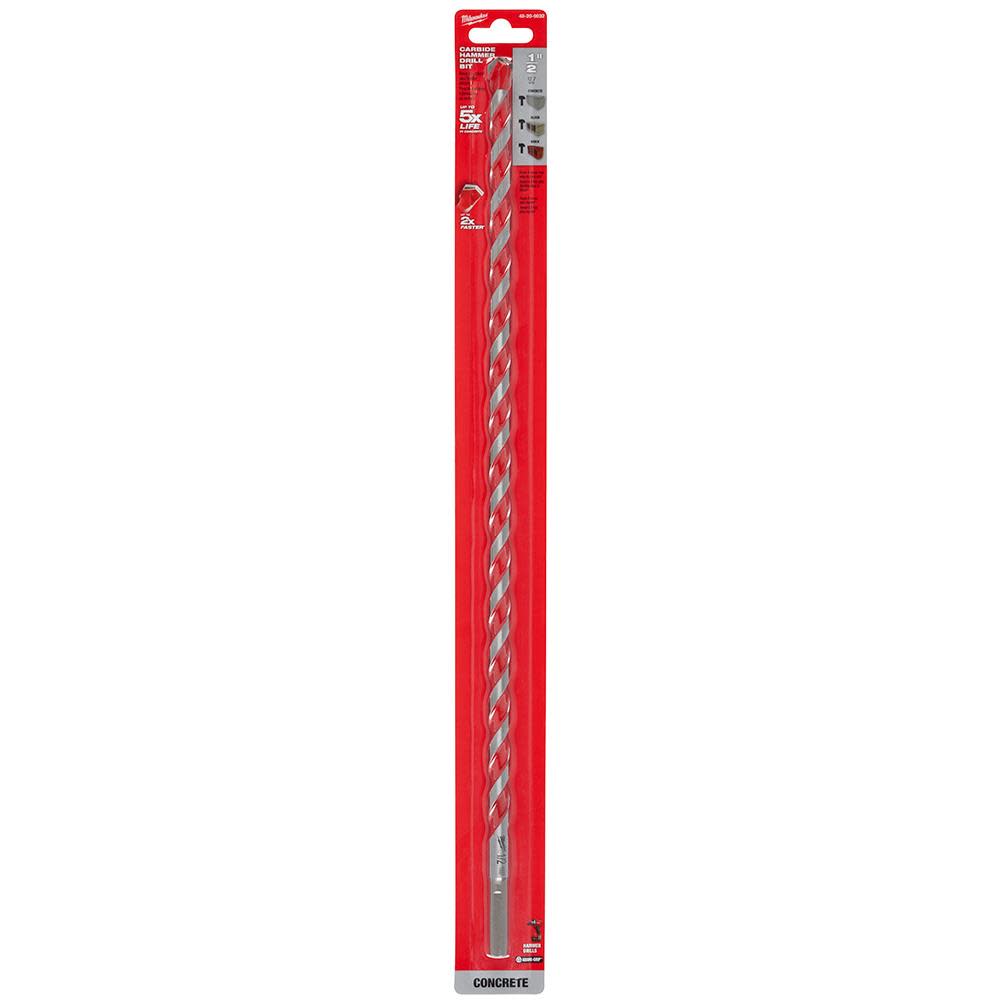 Milwaukee SHOCKWAVE Carbide Hammer Drill Bit 1/2″x16″x18″ - Ascmtools