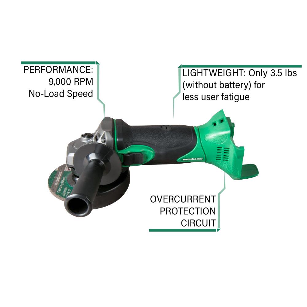 Metabo HPT 18V Lithium Ion 4 1/2″ Angle Grinder Bare Tool - Ascmtools