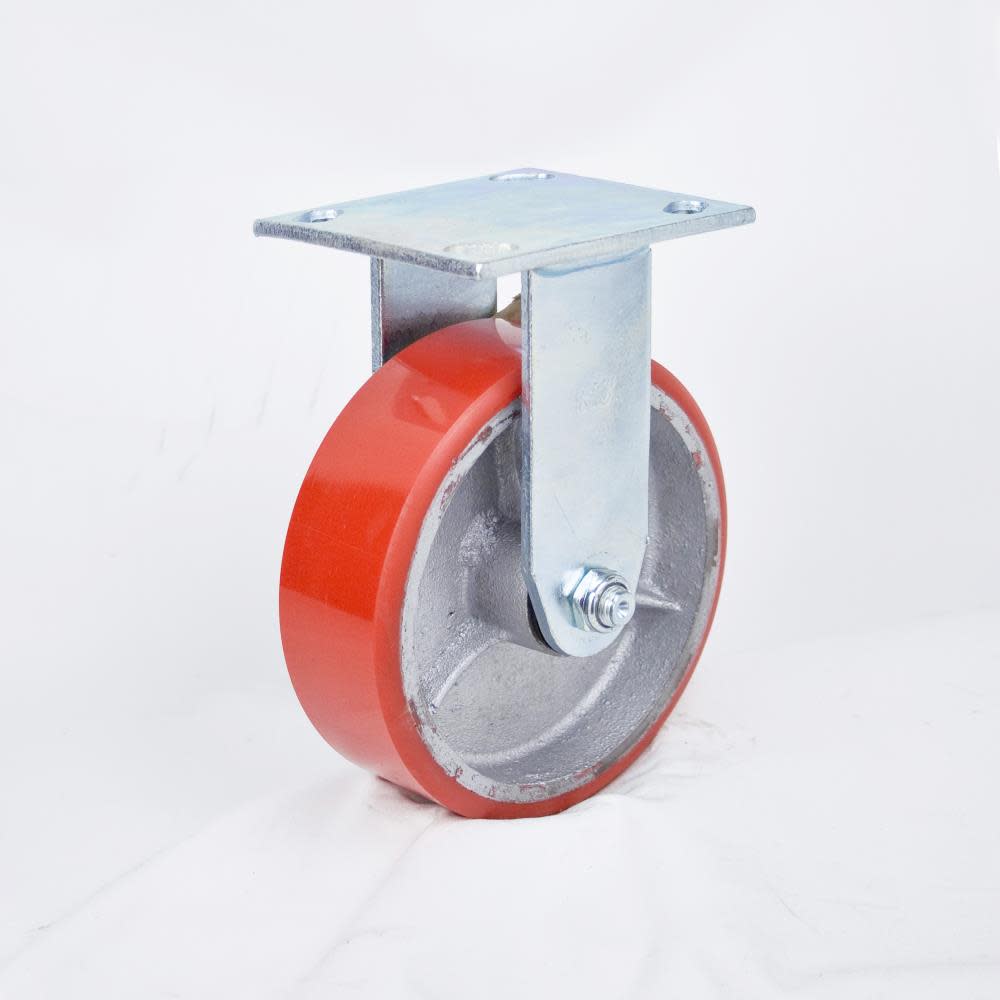 EZ Roll Casters 6 In. Polyurethane On Steel Rigid Caster - Ascmtools