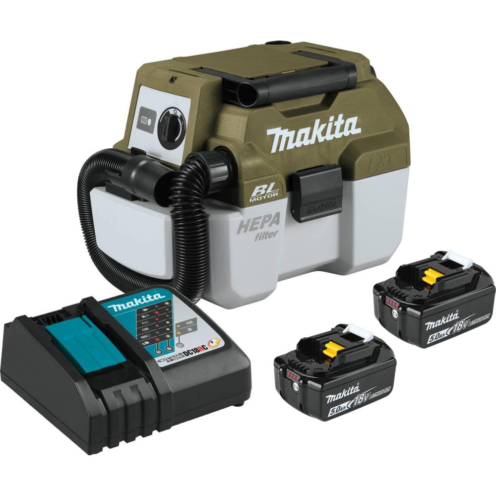 Makita Outdoor Adventure 18V LXT Brushless Wet Dry Vacuum Kit 5Ah - Ascmtools
