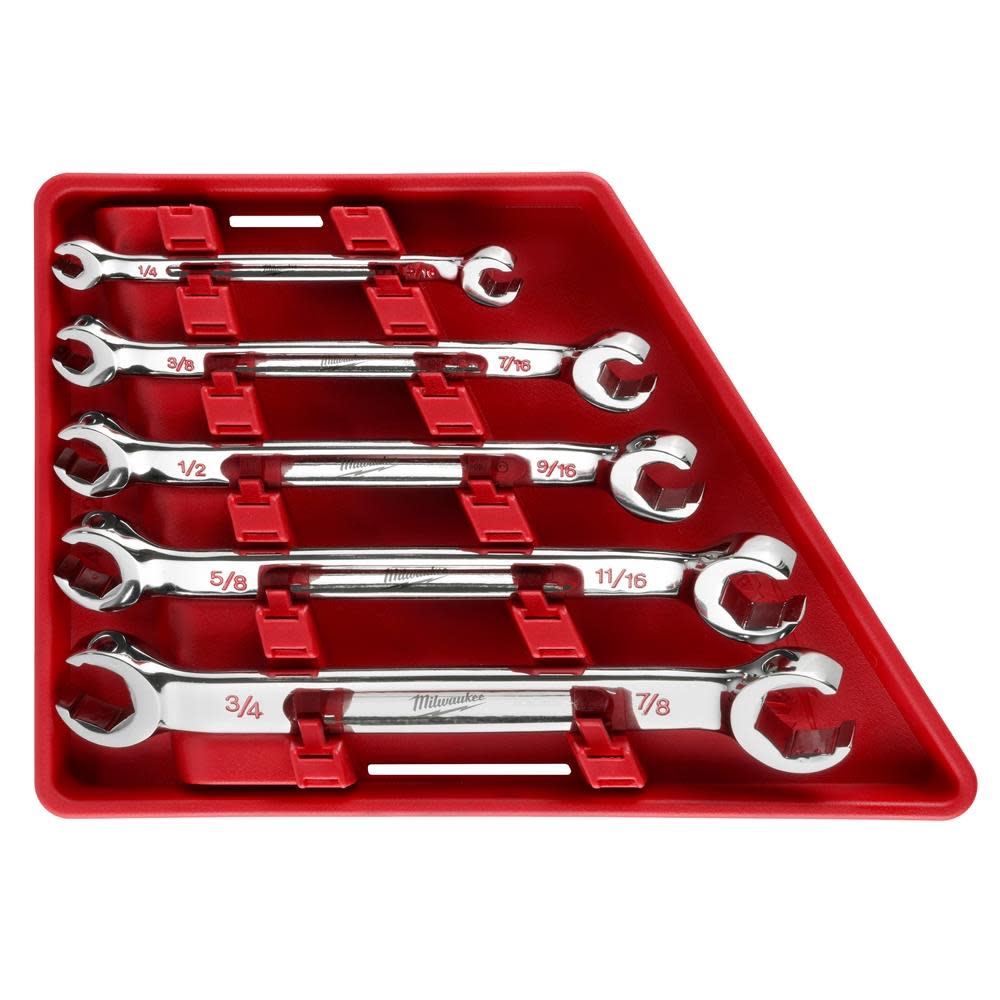 Milwaukee Wrench Set Double End Flare Nut SAE 5pc - Ascmtools