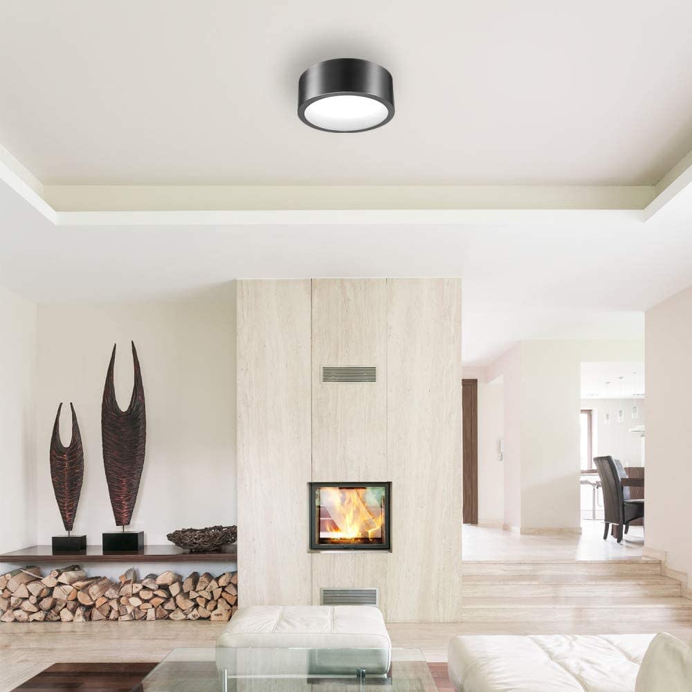 Globe Electric Edinburg Integrated LED Ceiling Light Black Iron - Ascmtools