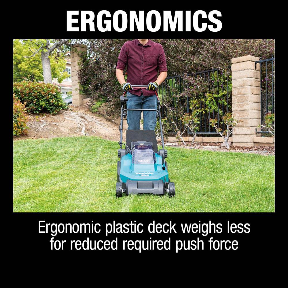 Makita 18V X2 (36V) LXT Lithium-Ion Cordless 17″ Residential Lawn Mower Kit (5.0Ah) - Ascmtools