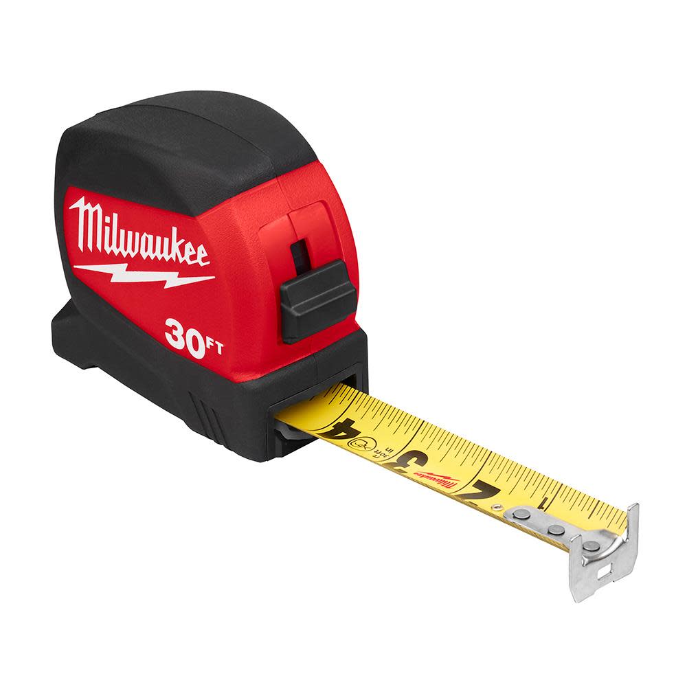 Milwaukee 30Ft Compact Wide Blade Tape Measure - Ascmtools