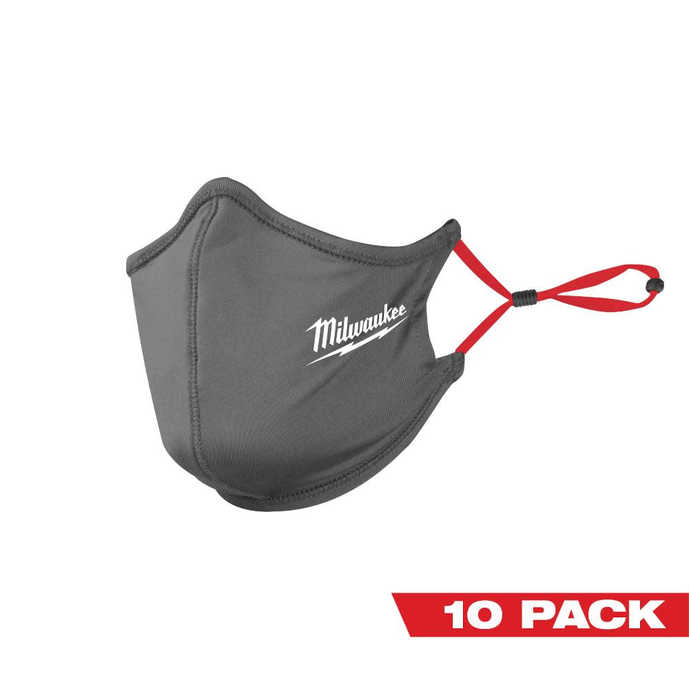 Milwaukee 10PK Gray 2-Layer Face Mask - Ascmtools