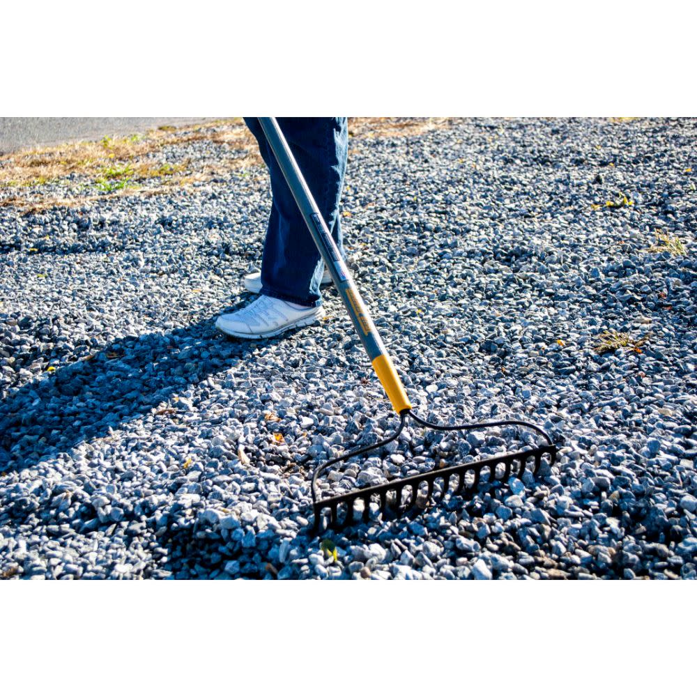 True Temper 16-Tine Welded Bow Rake With Wood Handle - Ascmtools