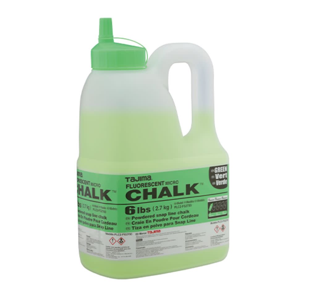 Tajima Micro Chalk Powdered Snap Line Chalk Fluorescent Green 6 lbs - Ascmtools