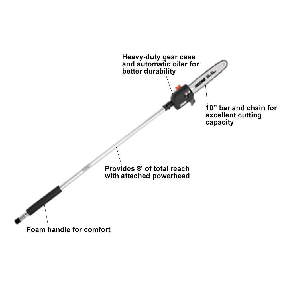 Echo 57″ PAS Pole Saw Power Pruner Attachment with Bar Chainsaw & Chain - Ascmtools
