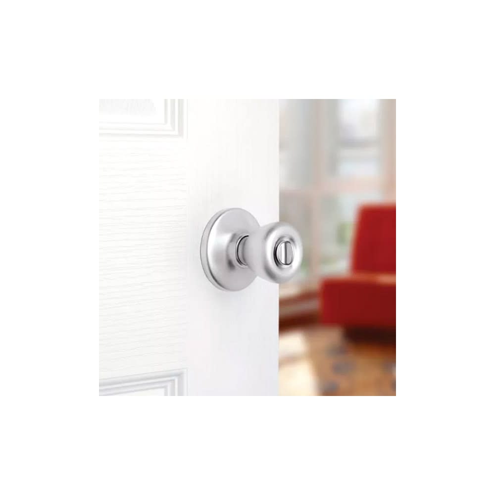 Kwikset Satin Chrome Bed/Bath Tylo Privacy Door Knob Set - Ascmtools