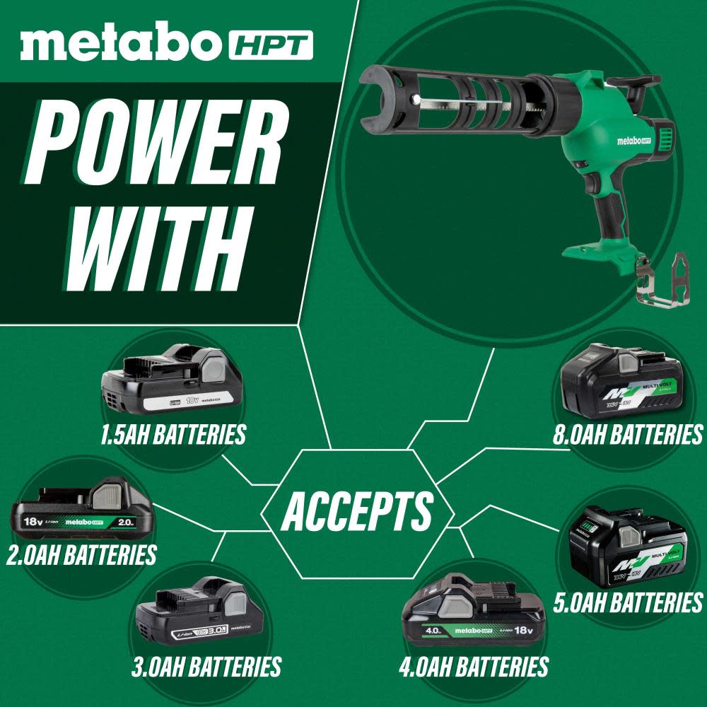 Metabo HPT 18V Cordless Caulking Gun Bare Tool - Ascmtools