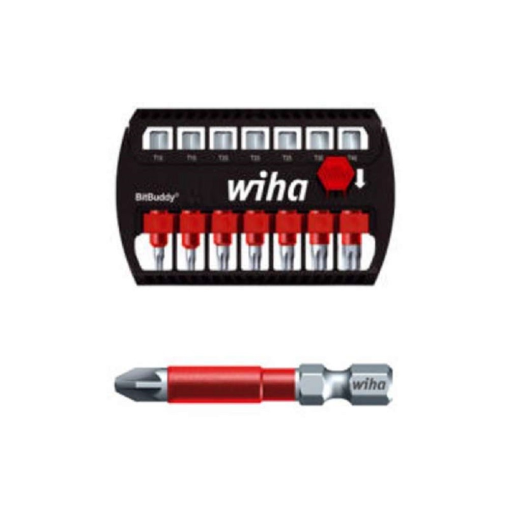 Wiha 7 Piece Terminator Impact Power Bit Buddy Set with Phillips Square Torx - Ascmtools