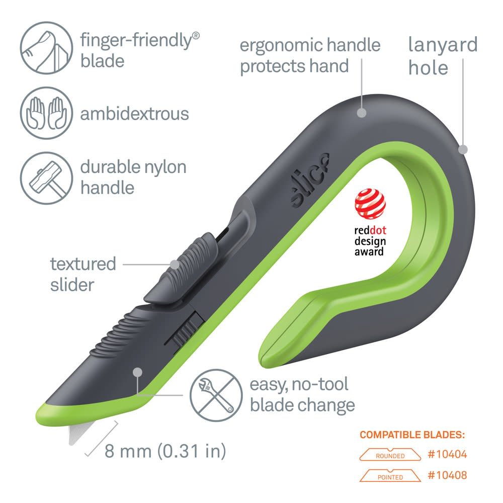 Slice Box Cutter Auto Retractable Zirconium Oxide Blade - Ascmtools