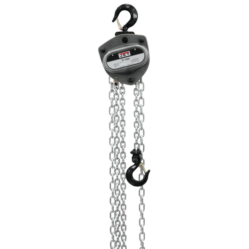 JET L100-50-10 Hand Chain Hoist 1/2 Ton 10′ Lift & OLP - Ascmtools