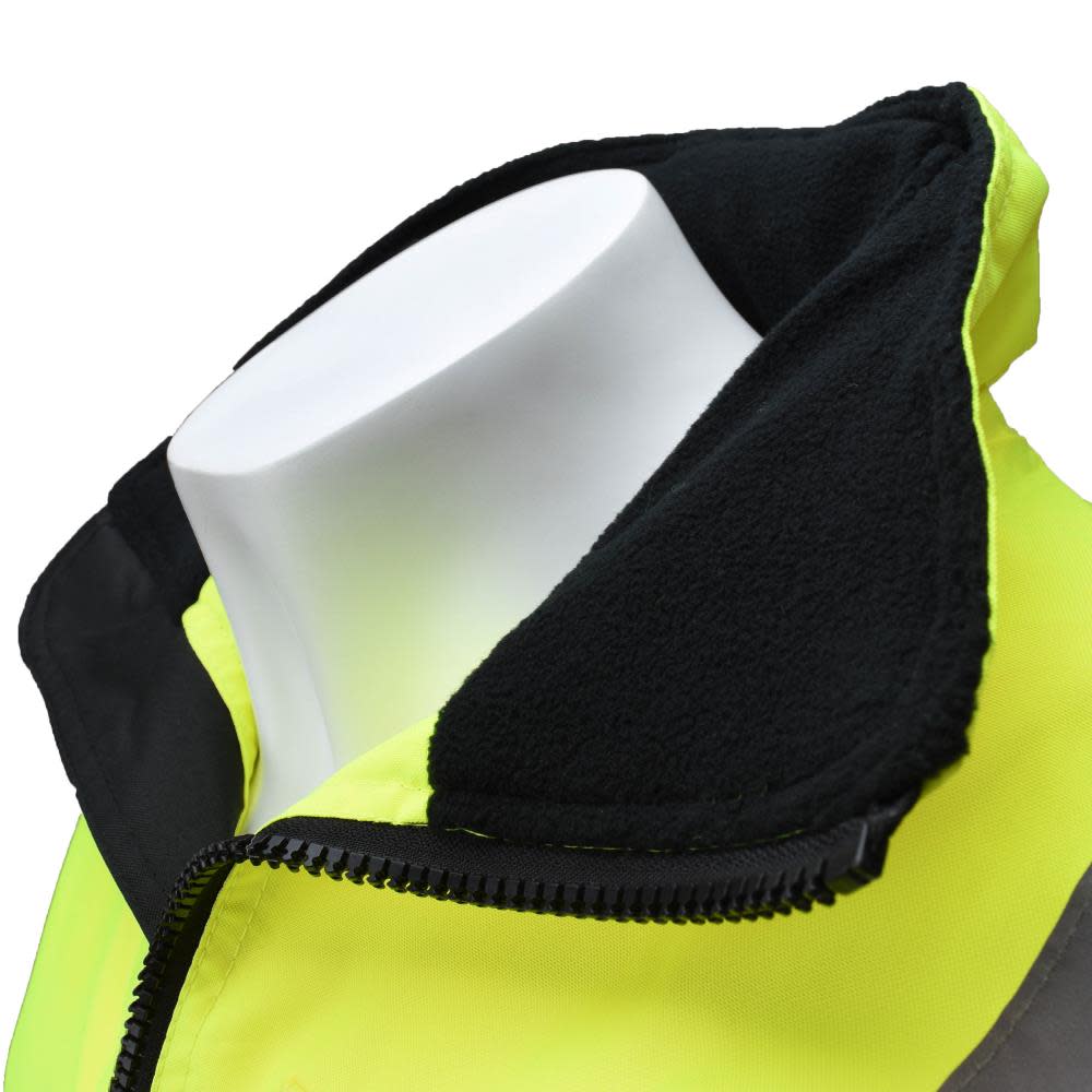 Radians Class 3 Two in One High Visibility Bomber Safety Jacket Green Black Bottom 3X - Ascmtools