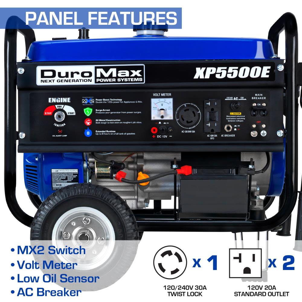 Duromax 5500-Watt Gas Powered Portable Generator - Ascmtools