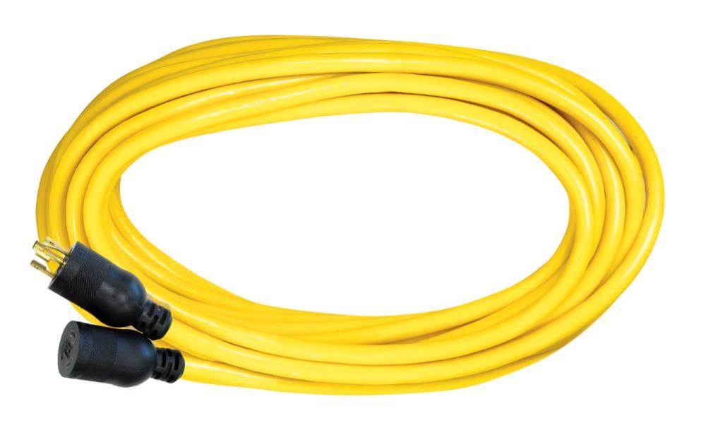 Voltec 50 Ft. 12/3 STW Yellow Extension Cord NEMA L5-20P L5-20R - Ascmtools