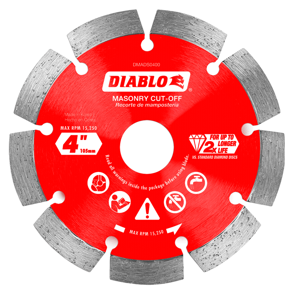 Diablo Tools 4″ Diamond Segmented Cut-Off Discs for Masonry - Ascmtools