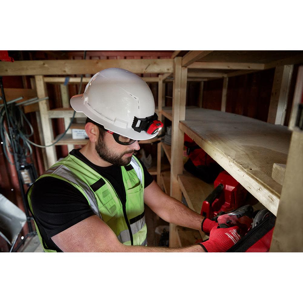 Milwaukee Red Full Brim Vented Hard Hat with 4pt Ratcheting Suspension Type 1 Class C - Ascmtools