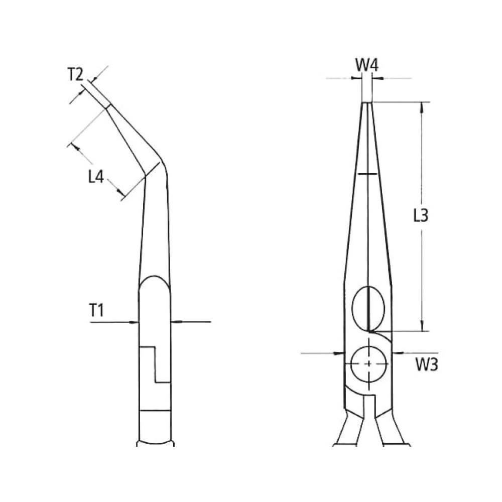 Knipex Cutting Pliers 40 Degree Snipe Nose Side 160 mm - Ascmtools