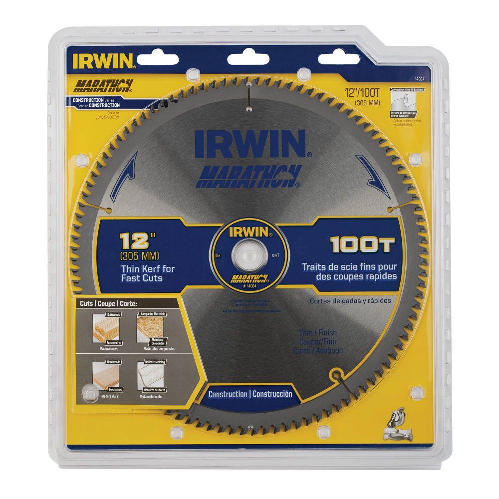 Irwin Marathon Carbide Table / Miter Circular Blade 12″ 100T - Ascmtools