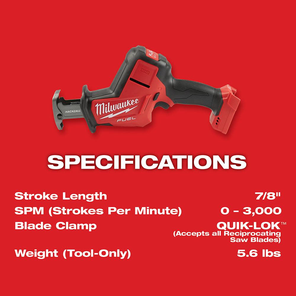 Milwaukee M18 FUEL HACKZALL Reciprocating Saw Kit - Ascmtools