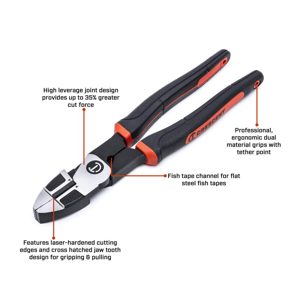 Crescent 9-1/2″ Z2 Dual Material Lineman’s Pliers - Ascmtools