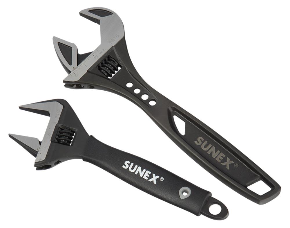 Sunex Adjustable Wrench Set (10 In. Tactical & 8 In. Wide Jaw ) 2 Pc - Ascmtools