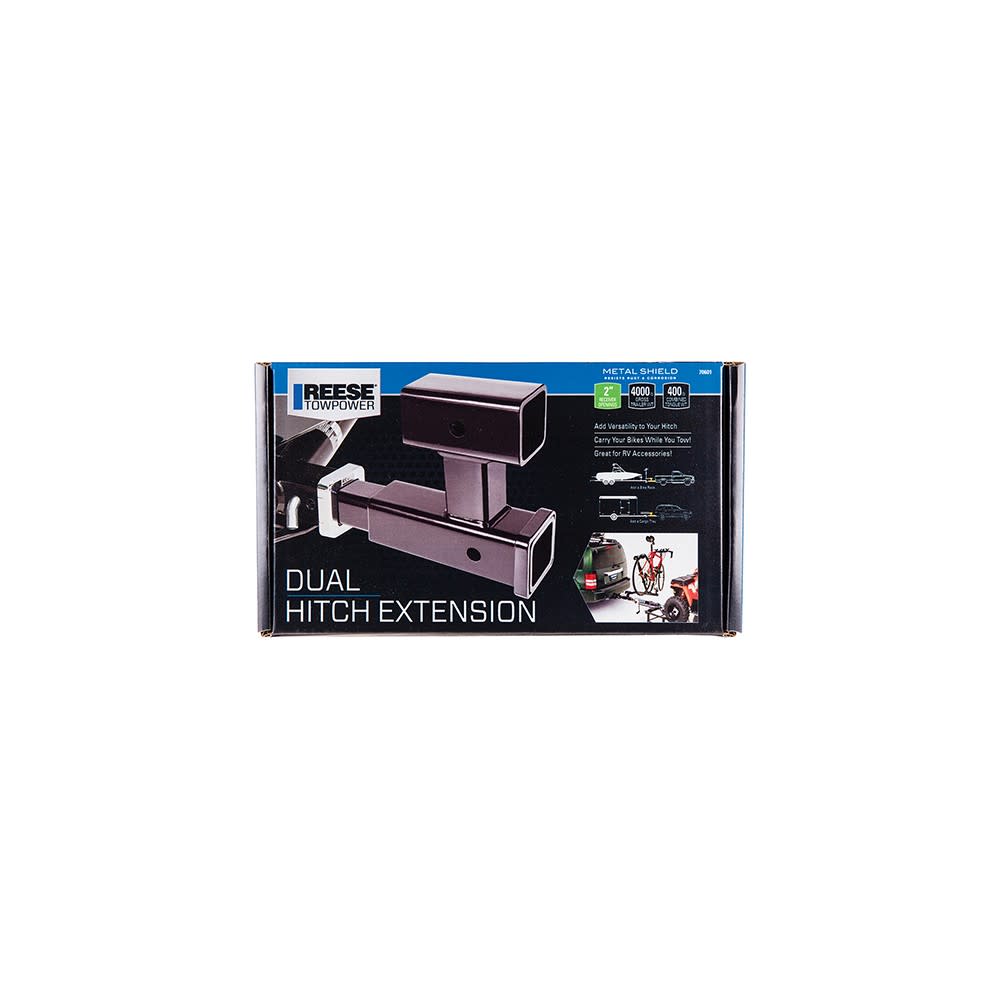 Reese 2″ 4000 lbs Trailer Hitch Extension with Dual Receivers - Ascmtools