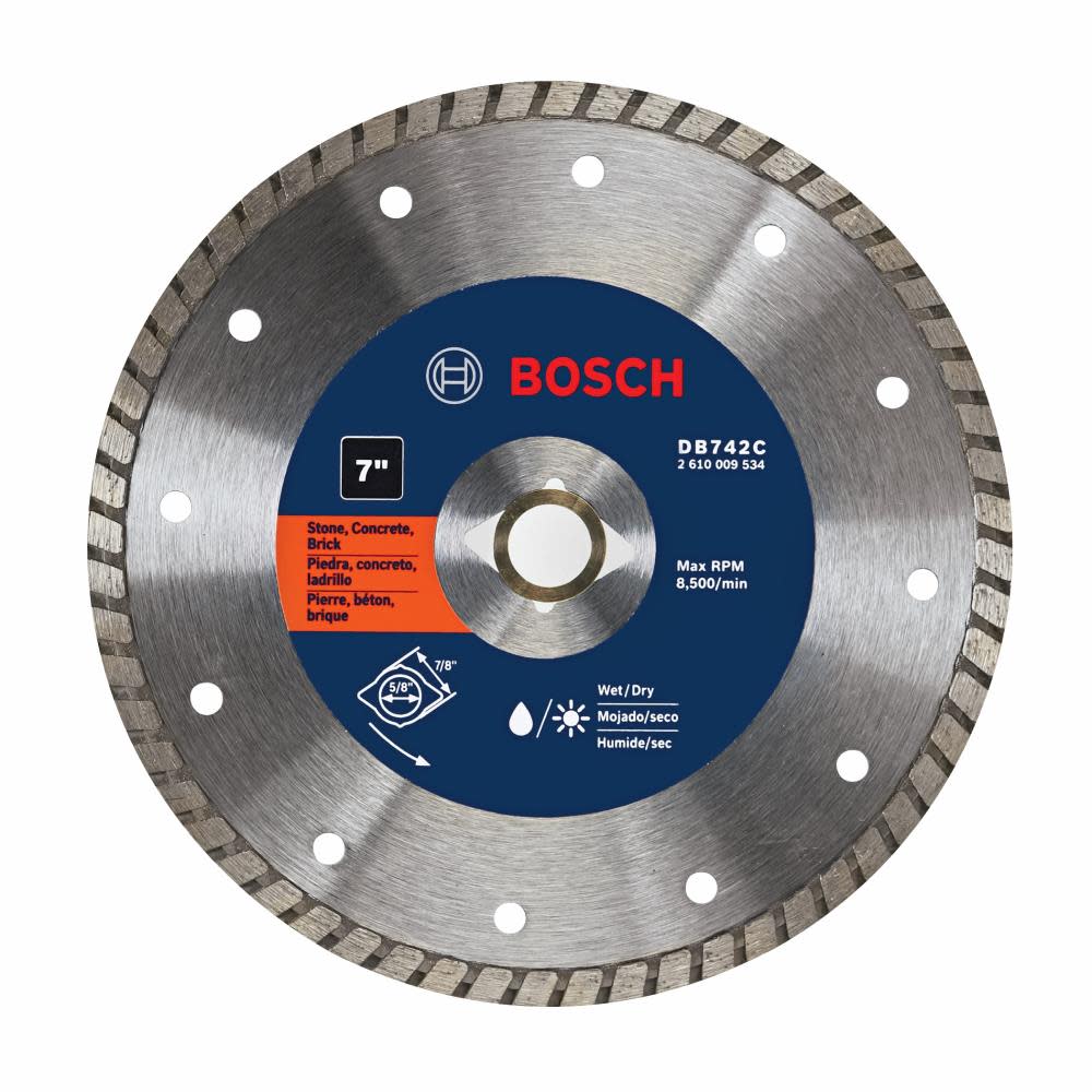 Bosch 7″ Premium Turbo Rim Diamond Blade for Smooth Cuts - Ascmtools