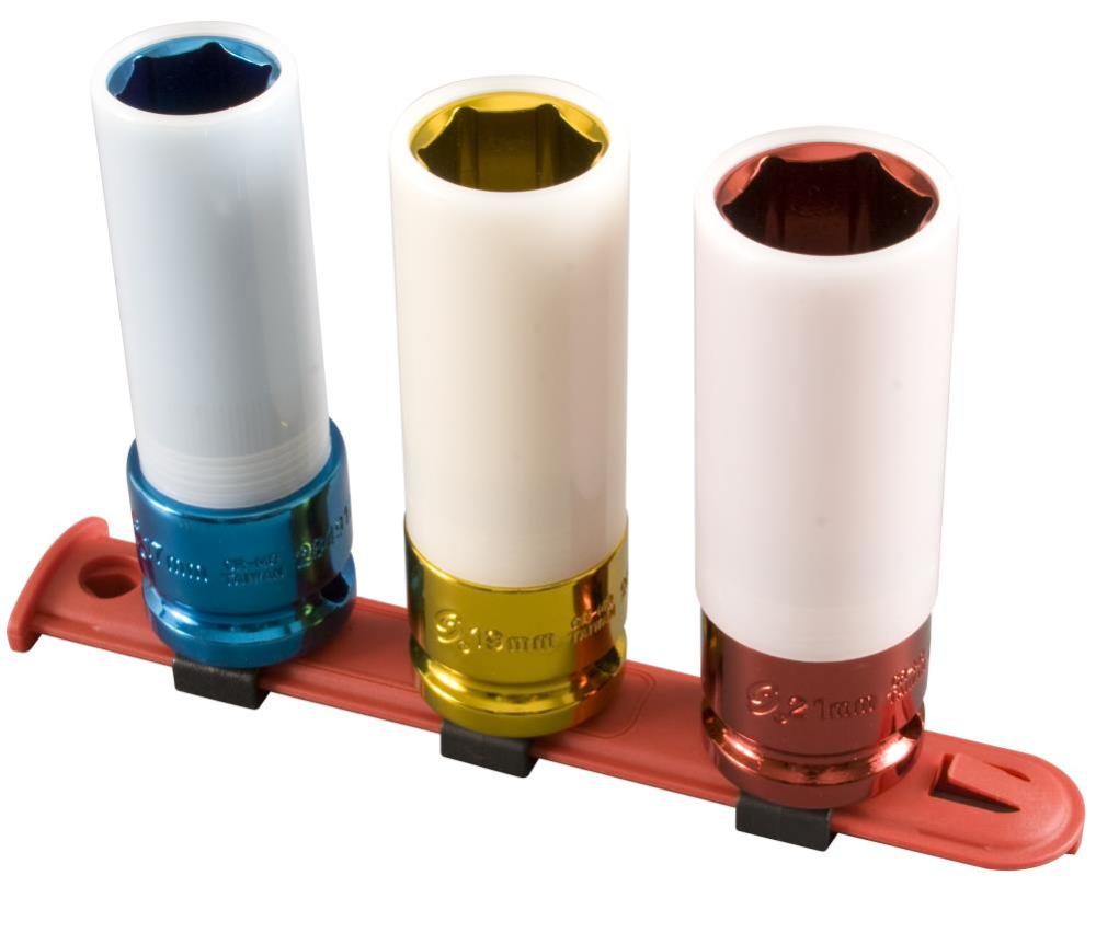 Sunex 3 pc. 1/2 In. Dr. Met Thin Wall Wheel Protector Socket - Ascmtools