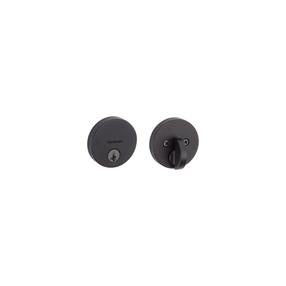 Kwikset Uptown Deadbolt SmartKey Matte Black Keyed One Side Round - Ascmtools