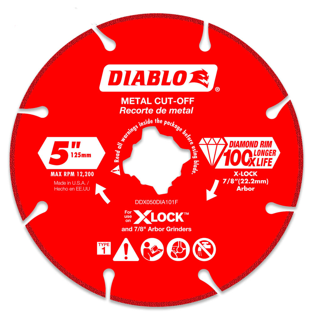 Diablo Tools 5 in. Diamond Disc for Metal Cutting with X-Lock & All Grinders - Ascmtools