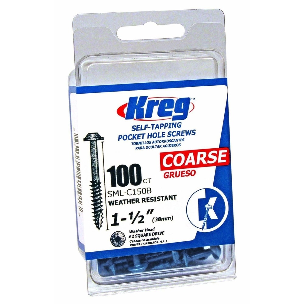 Kreg 1-1/2″ #8 CRS WH Blue-Kote Pocket Screw – 100ct - Ascmtools