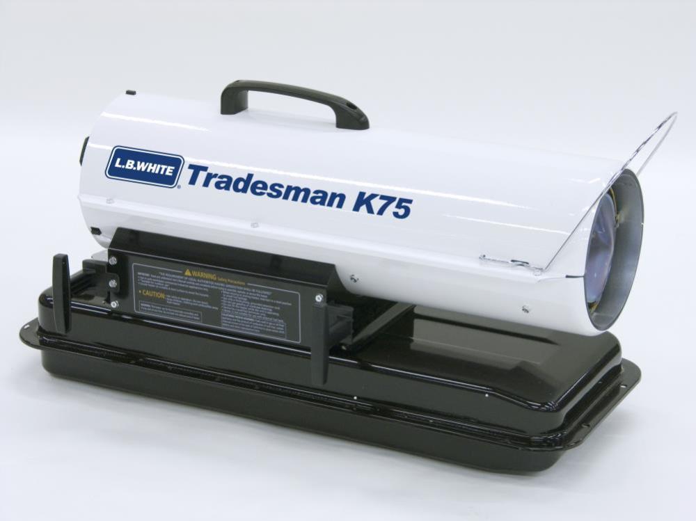 LB White Tradesman Forced Air Open Flame Multi fuel 75K BTU heater - Ascmtools